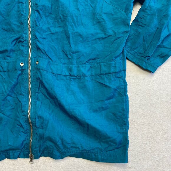 Vintage Reebok Track Jacket Mens M Green Full Zip Big Logo Windbreaker 90s - Picture 5 of 16